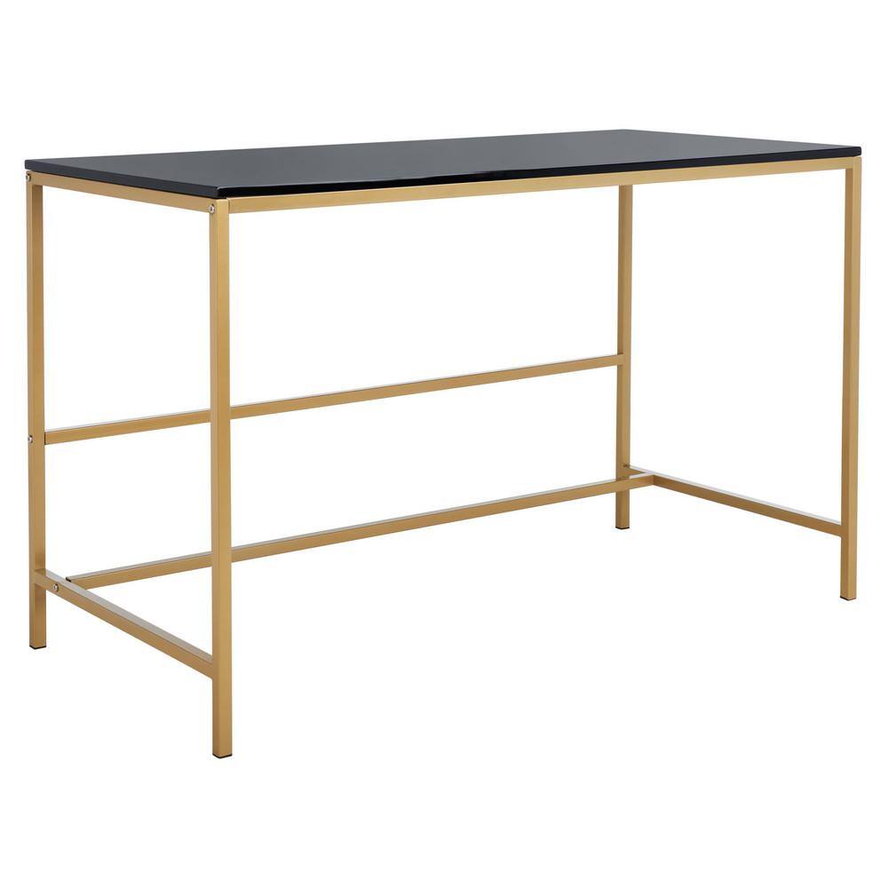 Nova Black and Gold Wood Writing Desk