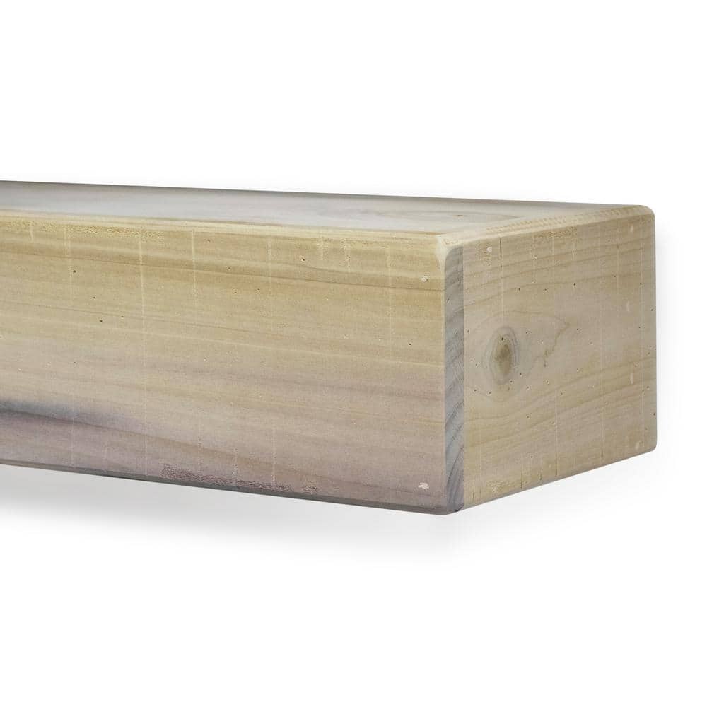 72-Inch Unfinished Poplar Rustic Fireplace Mantel Shelf