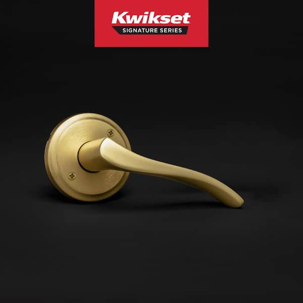 Kwikset Sedona Satin Brass Right-Handed Half Dummy Door Handle