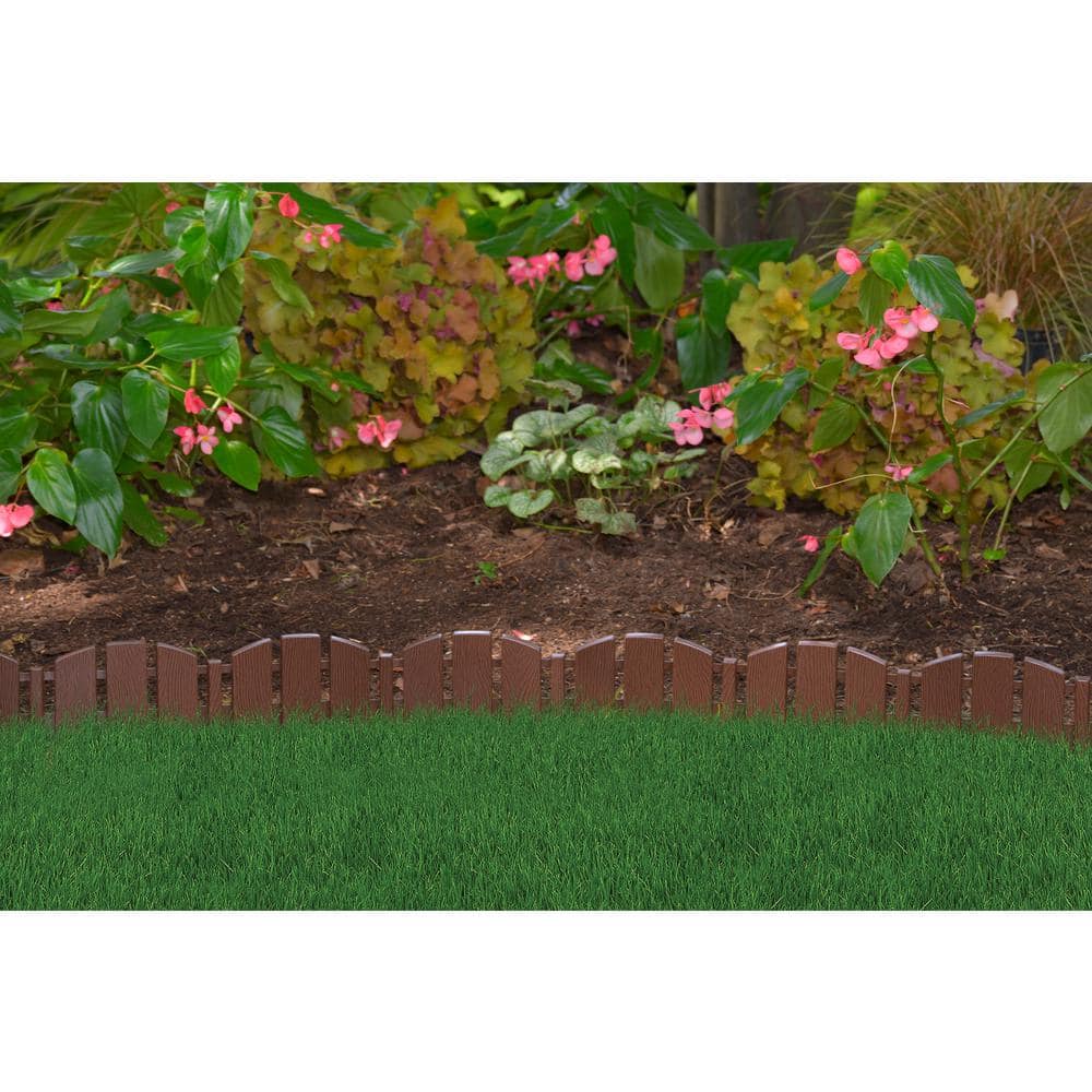 Brown Decorative Adirondack No-Dig Plastic Landscape Edging Kit, 60 ft