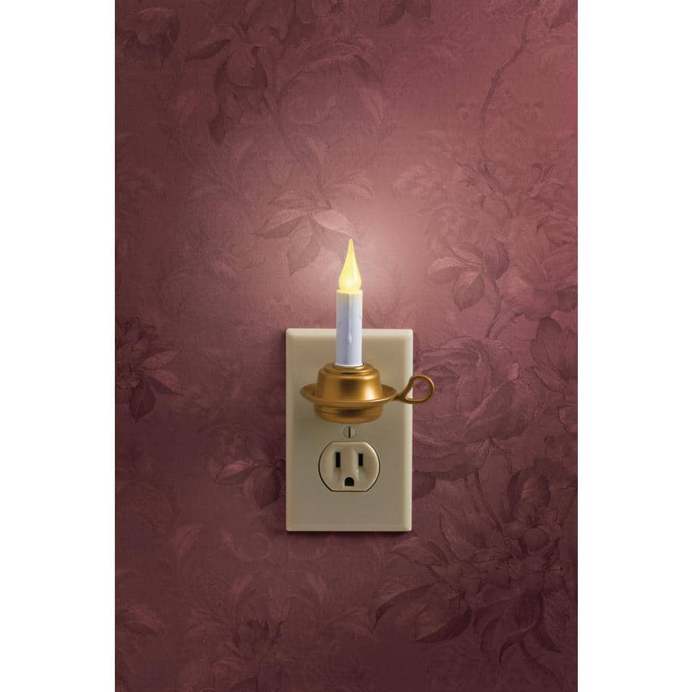 Antique Brass LED Flameless Candle Night Light