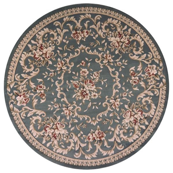 MILLERTON HOME Ajay Slate Blue 8 ft. x 8 ft. Round Area Rug