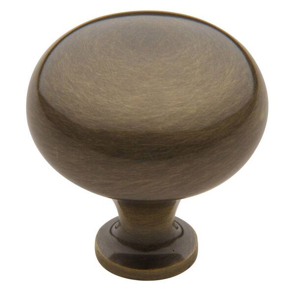 Baldwin Classic 1-3/4 in. Satin Brass And Black Round Cabinet Knob