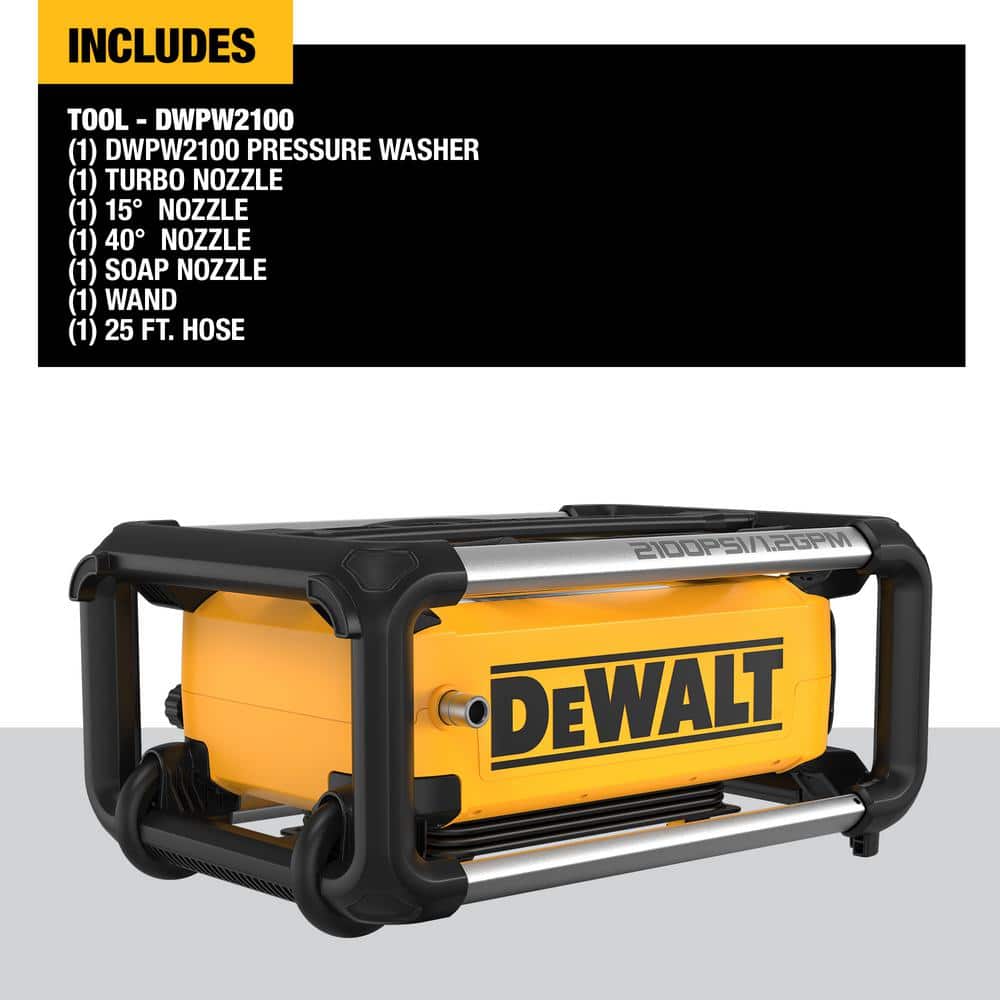 DEWALT Yellow and Black 2100 PSI Electric Pressure Washer with Axial Cam Pump