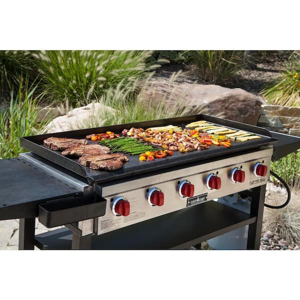 Camp Chef Flat Top Grill 900 6-Burner Propane Gas Grill in Black