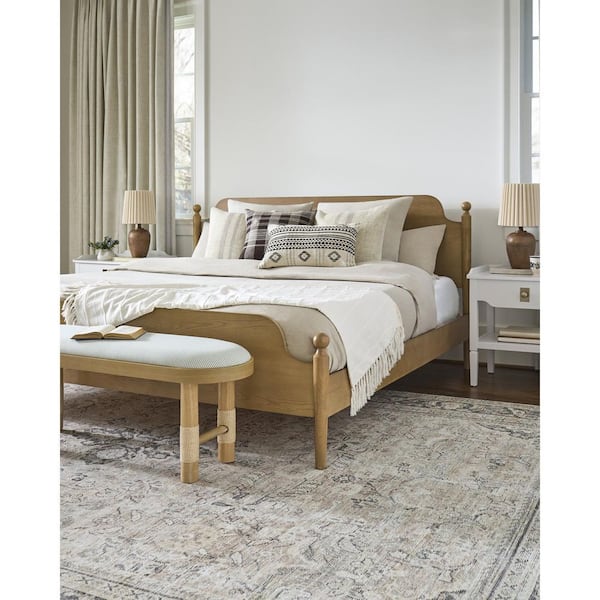 Becki Owens Brown Wood Frame Queen Four Poster Bed with Solid Wood
