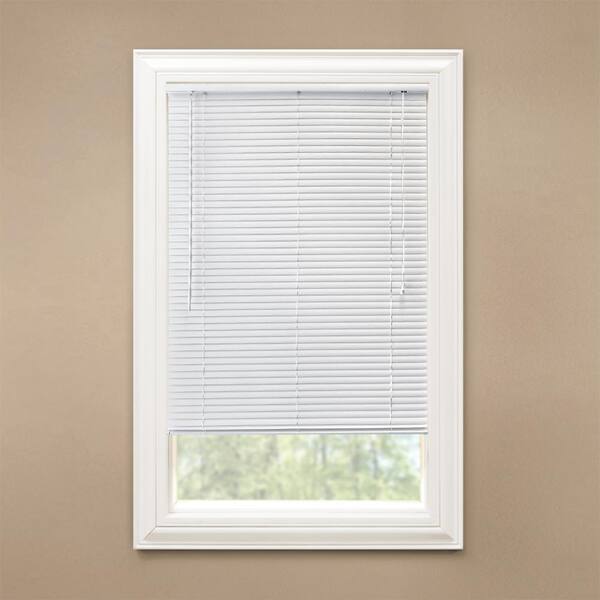 Hampton Bay White 1 in. Room Darkening Vinyl Blind - 36.5 in. W x 72 in. L (Actual Size 36 in. W x 72 in. L)