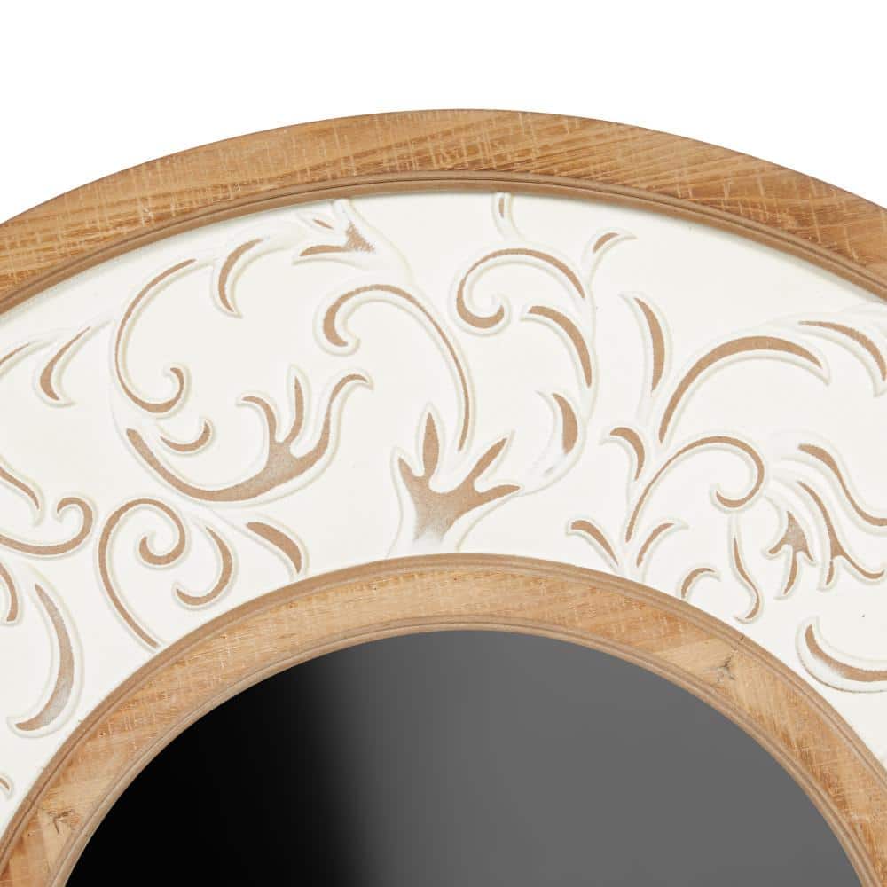 Elegant Full-Length Rectangular Wood Mirror with Silver Accents