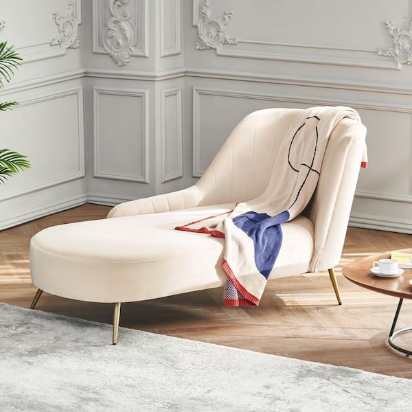 Merra Cream Upholstery Right Arm Chaise Lounge Chair IDF-9018-CM