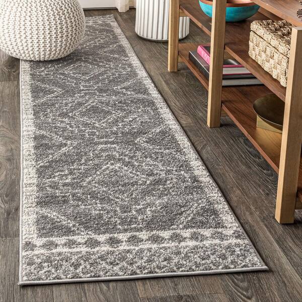 Amir Moroccan Beni Souk Gray/Cream 2 ft. x 10 ft. Runner Rug