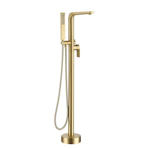 Single-Handle 1 Spray Tub and Shower Faucet in Brushed Gold (Valve Included) - Built In Valve