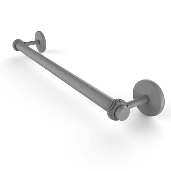 Allied Brass Satellite Orbit 2 Collection 24 in. Wall Mounted Towel Bar with Twist Detail in Matte Gray