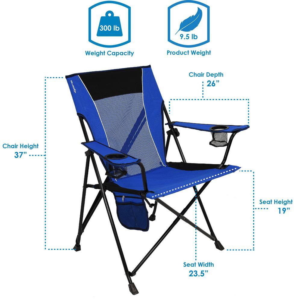 Maldives Blue Dual Lock Folding Camp Chair with Cup Holders