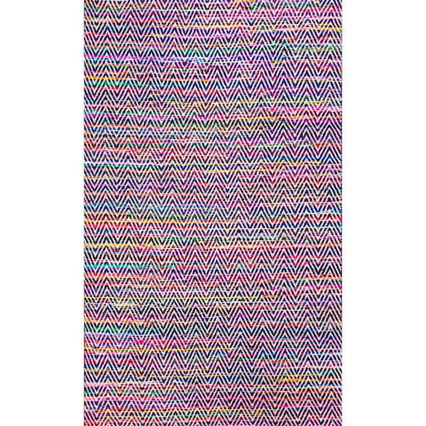 nuLOOM Rochell Bohemian Chevron Indigo Doormat 3 ft. x 5 ft. Area Rug