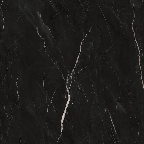 0.08 in. x 4 ft. x 10 ft. Black Marquina Square Edge Vinyl Glossy Peel and Stick Decorative Wall Paneling Roll (1-Pack)