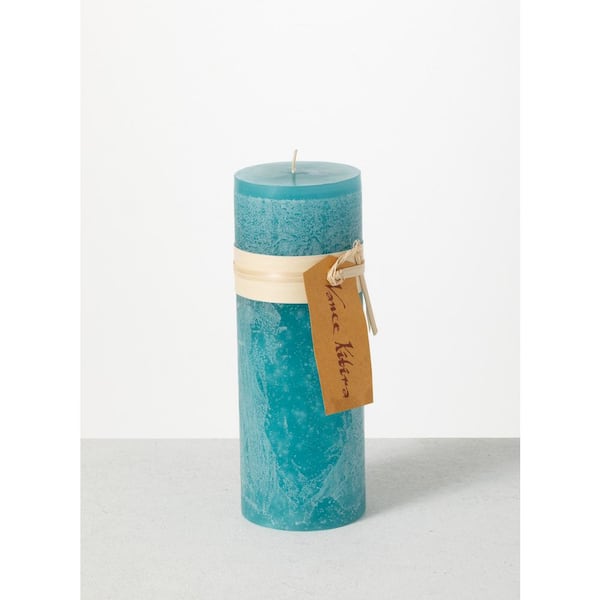 Vance Kitira 9 in. Sea Glass Timber Pillar Candle CT247SGL - The