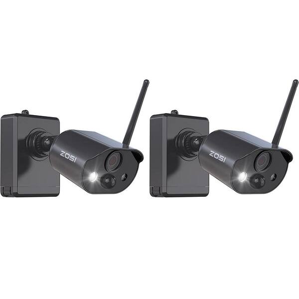 ZOSI 1080P Rechargeable Battery Powered Wire Free Home Security Camera, Night Vision, 2-Way Audio, Human Detection(2-Pack)