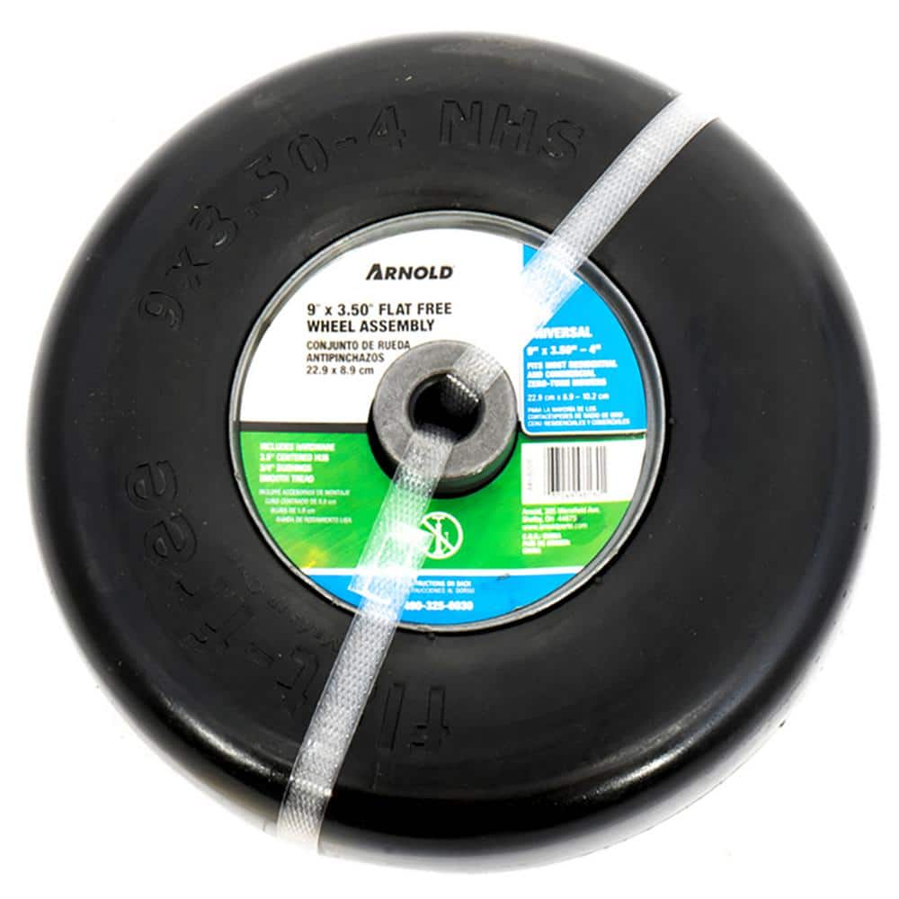 9 in. x 3.5 in. Universal Flat Free Zero Turn Front Wheel Assembly with Smo
