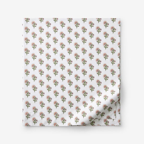 Company Cotton Suhana Garment Wash Orange Cotton Percale Twin/Twin XL Flat Sheet