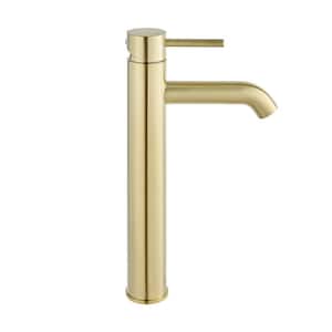 Ivy Single-Handle High-Arc Single-Hole Bathroom Faucet in Brushed Gold