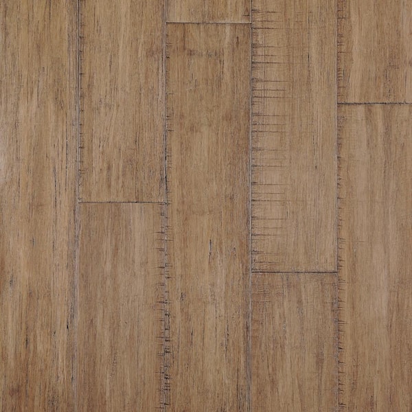 Home Decorators Collection Hand Scraped Strand Woven Hazelnut 3/8 in. T x 5.20 in. W x 36.02 in. L Click Lock Bamboo Flooring (26.00 sq. ft./ case)