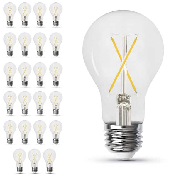 Feit Electric 40-Watt Equivalent A19 Dimmable Filament CEC 90+ CRI Clear Glass E26 Medium Base LED Light Bulb Daylight 5000K (24-Pack)