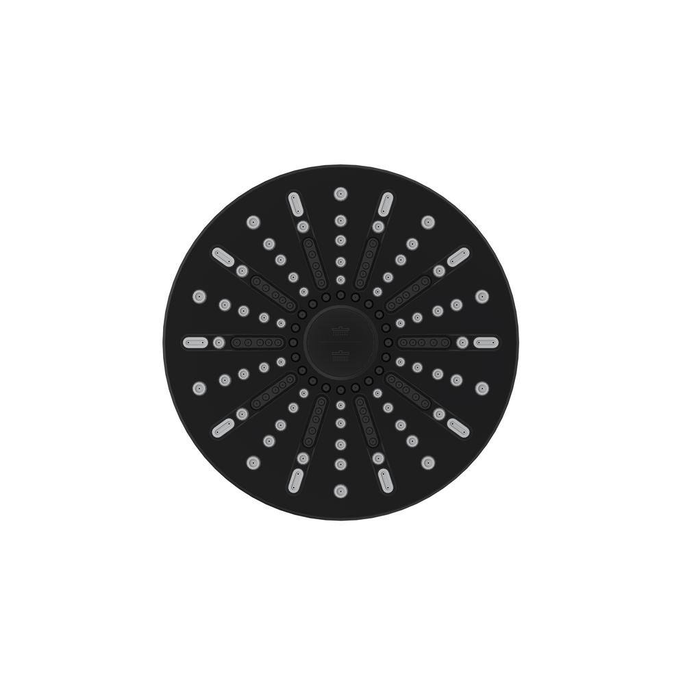 Matte Black 8-Inch Round Wall Mounted Rain Shower Head