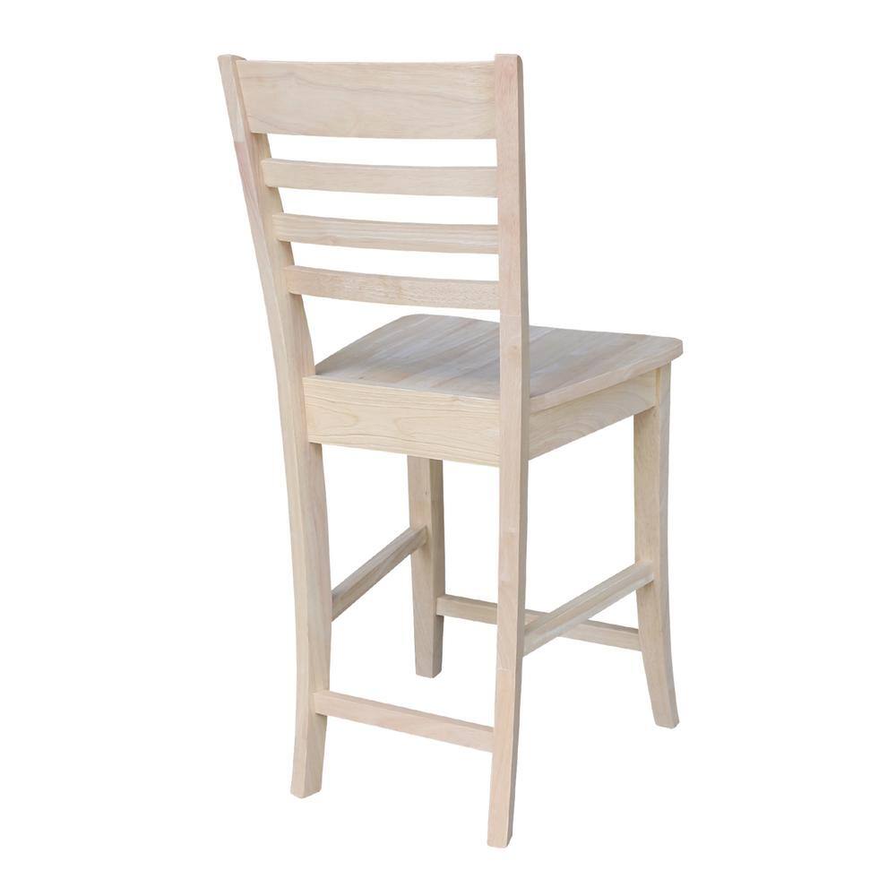 Brown Solid Wood 24" Slatback Stool
