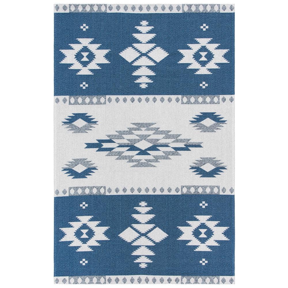 Augustine Navy/Cream 5 ft. x 8 ft. Ikat Western Area Rug price history on PriceWatchPro