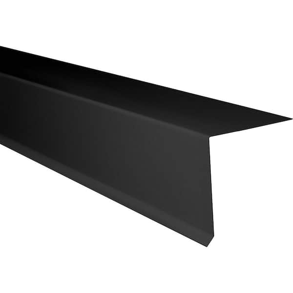 UNION CORRUGATING COMPANY 3 in. x 3 in. x 10 ft. Black Galvanized Steel Eave Trim
