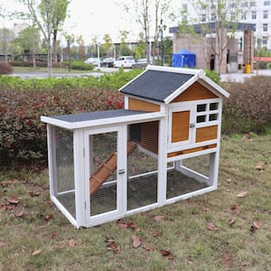 Runesay Brown Wooden Chicken Coop Hen House Rabbit Wood Hutch