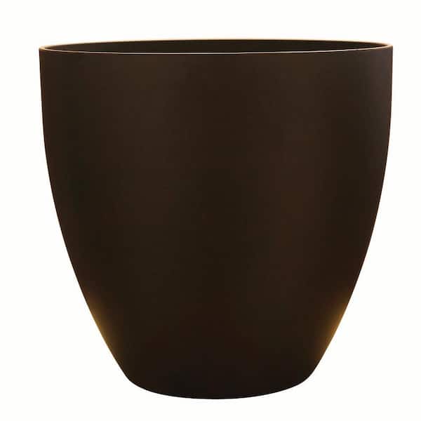 Southern Patio Medium 9.25 in. x 7.5 in. 7 Qt. Coffee High-Density Resin Egg Outdoor Planter