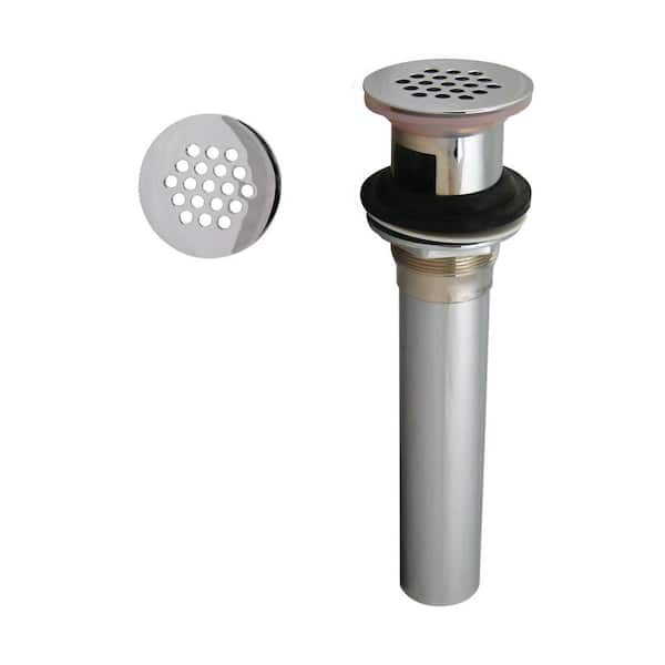 Westbrass Grid Strainer Lavatory Bathroom Sink Drain Assembly with Overflow Holes - Exposed, Polished Chrome