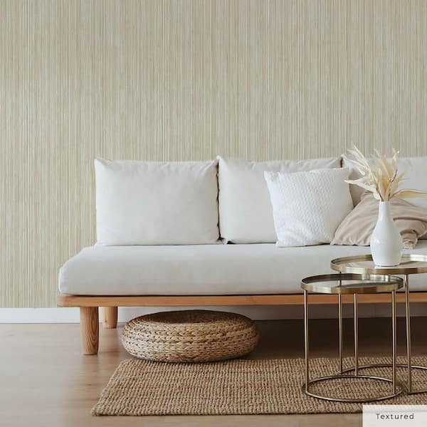 Sand Faux Grasscloth Vinyl Peel and Stick Textured Wallpaper Roll (Covers 28 sq. ft.)