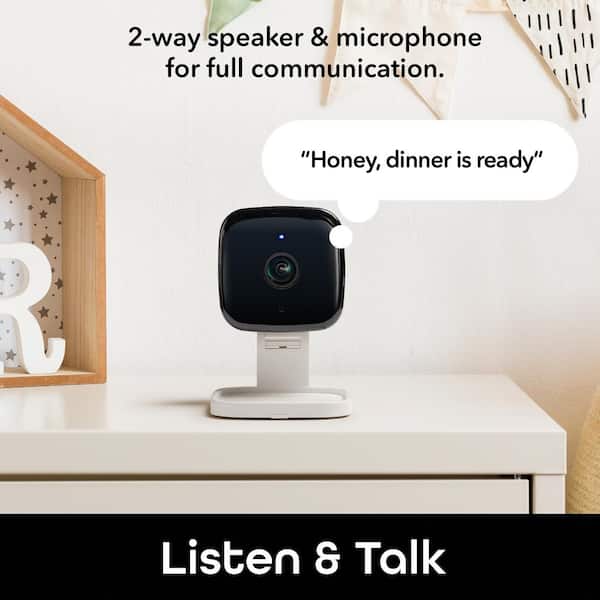 Geeni Peek Smart Indoor 1080p HD Zoom Camera, 2-Way Audio, Night Vision, Motion Alerts, Built-in Siren - Home Security Camera