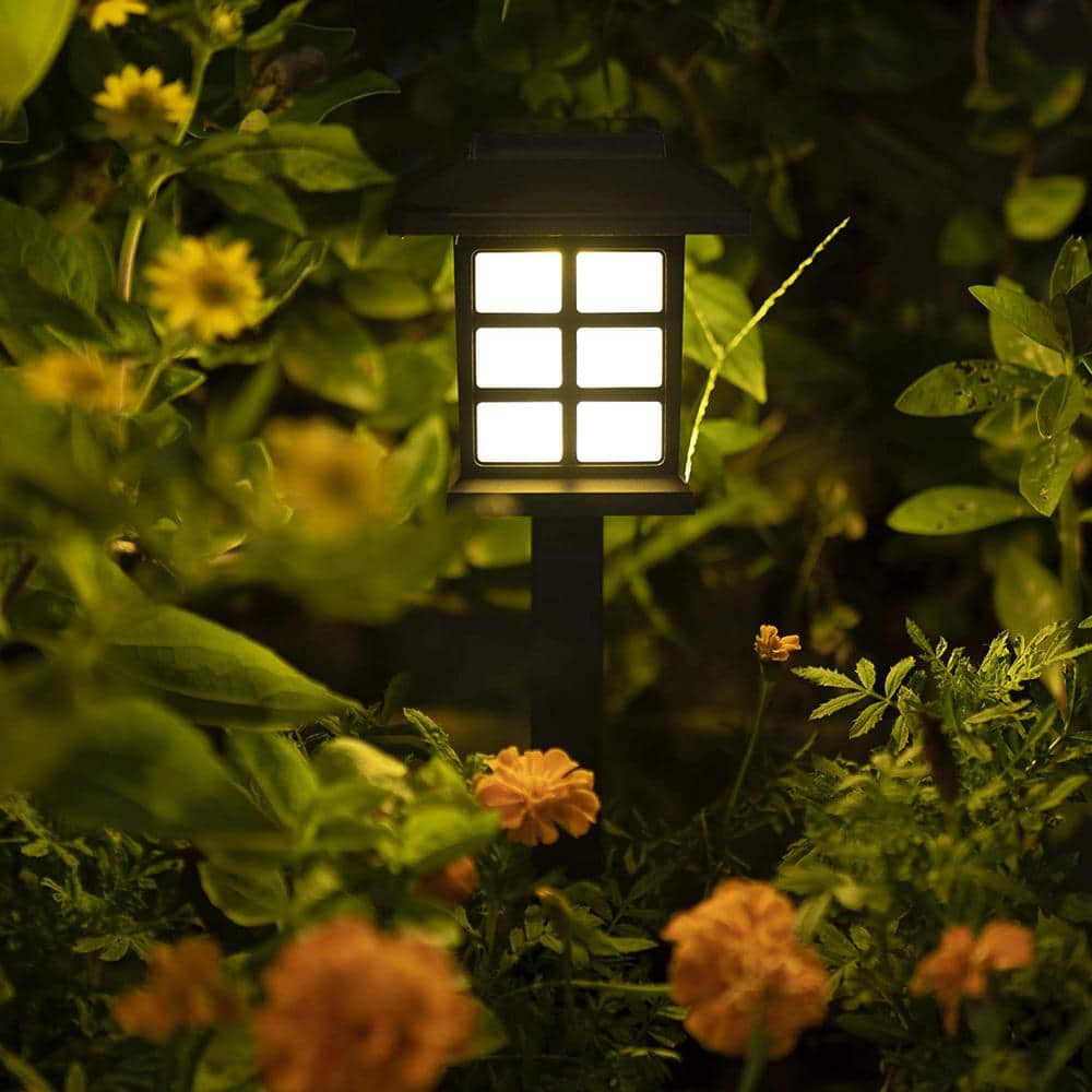Black Plastic LED Solar Pathway Lights Multipack