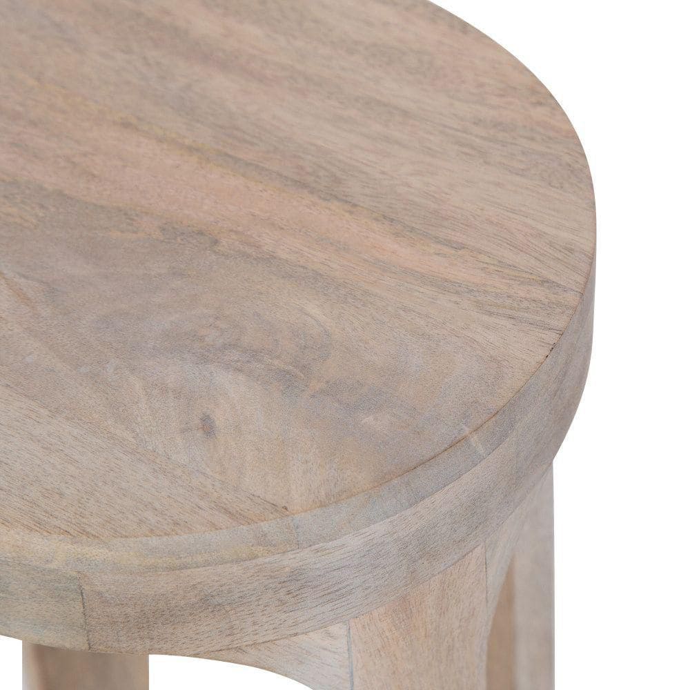 Dahl 8 in. W. White Round Coastal Wood End Table - thumbnail 2