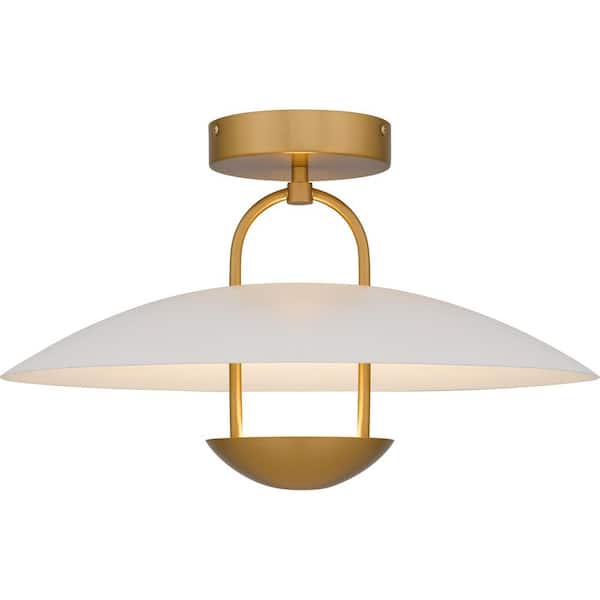 Quoizel Bingham 18 in. Brushed Gold LED Semi-Flush Mount