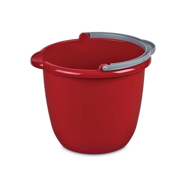 3 gal. Bucket Capacity Large 10 qt. Easy Pour Spout Pails/Buckets/Tubs with Comfy Grip Handle Red (12-Pack)