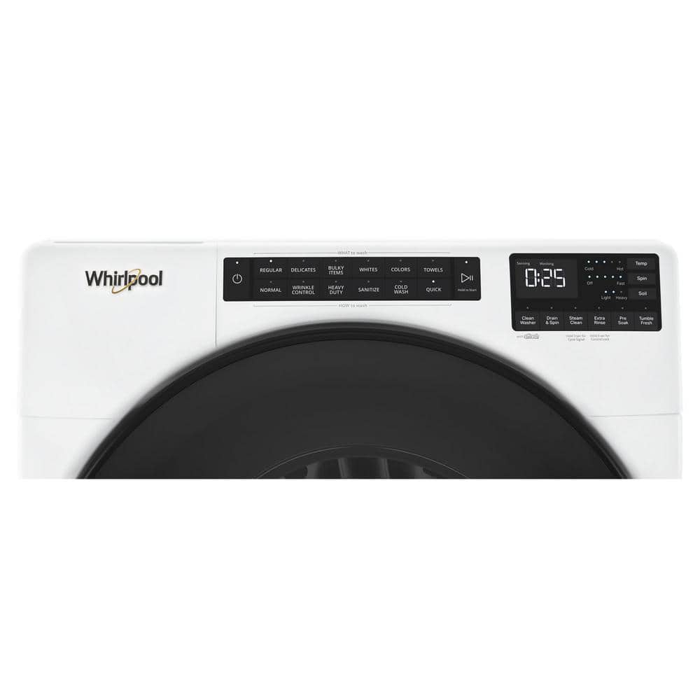 Whirlpool 5.0 Cu. Ft. White Front Load Washer with Steam Setting