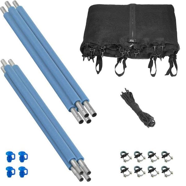 Upper Bounce Machrus Trampoline Enclosure Set for 12 ft. Round Frames, for 2 or 4 WShaped Legs Includes Net, Poles and Hardware Only