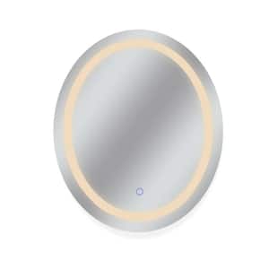 30 in. W x 36 in. H Frameless Oval LED Light Bathroom Vanity Mirror