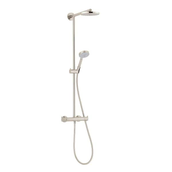 Hansgrohe Raindance 4-Spray Handshower and Showerhead Combo Kit in Brushed Nickel