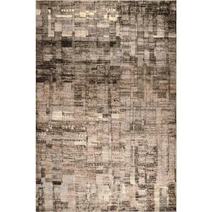 Lilly Abstract Brown 7 ft. x 9 ft. Area Rug