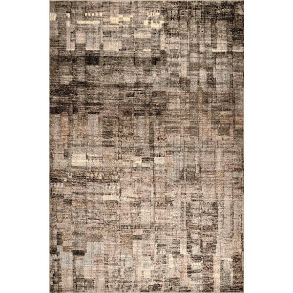 nuLOOM Lilly Abstract Brown 9 ft. x 12 ft. Area Rug