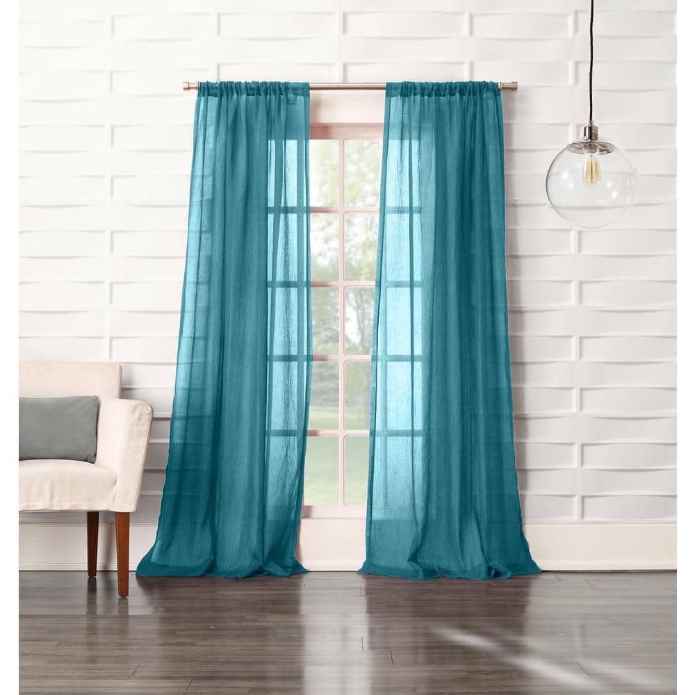 Marine Semi-Sheer Polyester Rod Pocket Window Panel, 50" x 95"
