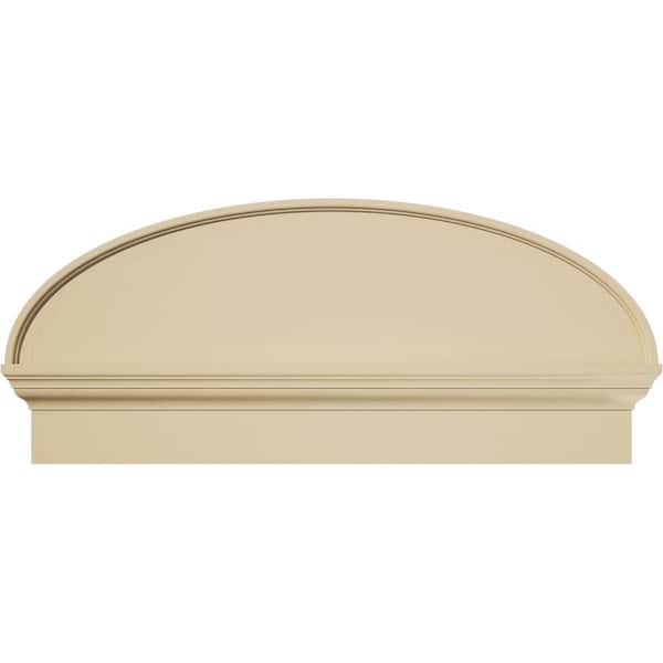 Ekena Millwork 36 in. W x 15-7/8 in. H x 2-3/4 in. P Elliptical Smooth Signature Urethane Combination Pediment, Primed Tan