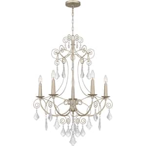 Merida 5-Light Vintage Gold Tier Chandelier