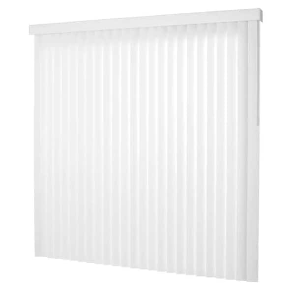 PRIVATE BRAND UNBRANDED True-to-Size White Cordless Room Darkeing Smooth Vertical Blinds with 3.5 in. Slats 66 in. W x 84 in. L