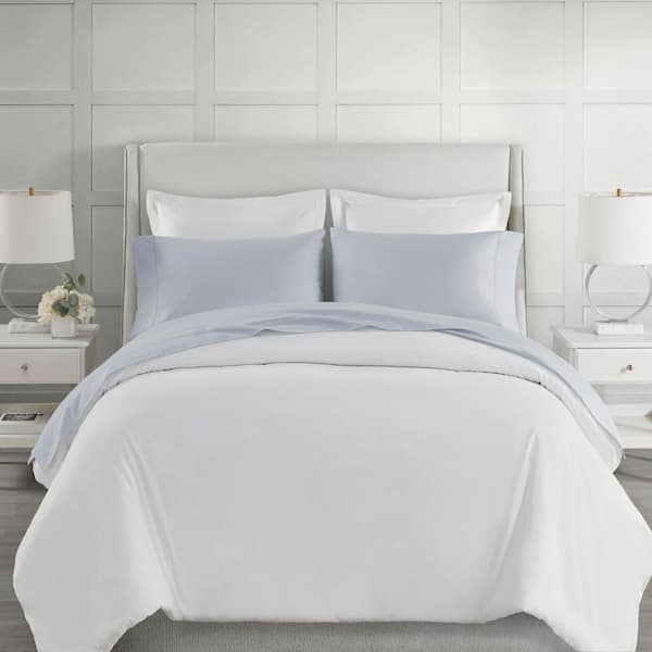 Madison Park 500 Thread Count Egyptian Cotton 4-Piece Grey Cotton Queen Sheet Set